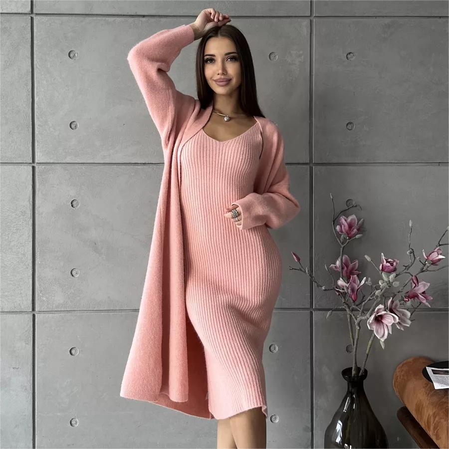 Loose Cardigan Knitted Dress