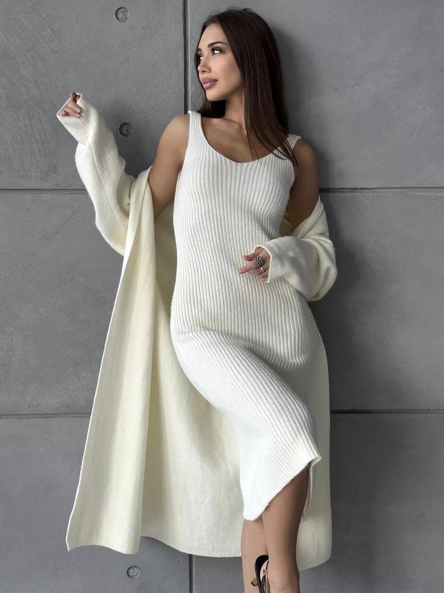 Loose Cardigan Knitted Dress