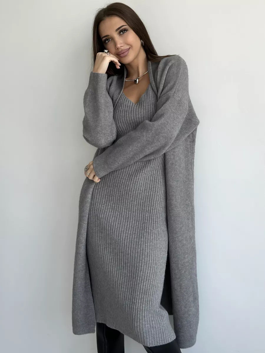 Loose Cardigan Knitted Dress