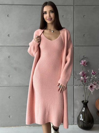 Loose Cardigan Knitted Dress