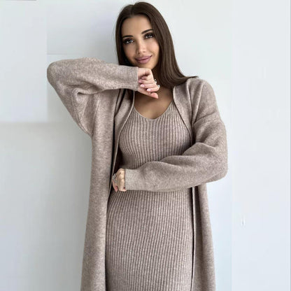 Loose Cardigan Knitted Dress