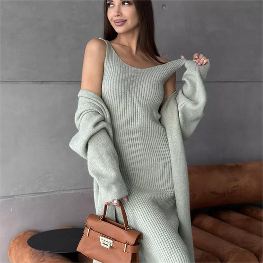 Loose Cardigan Knitted Dress